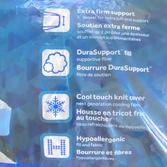 Sealy Cool Touch King Size Extra Firm Pillow New In Bag - Picture 3 of 6